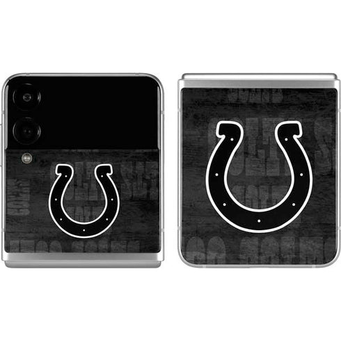NFL Indianapolis Colts Black & White Galaxy Z Flip4 5G Skin